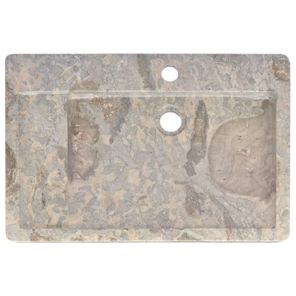 vidaXL Sink Gray 22.8"x15.4"x3.9" Marble - Image 6