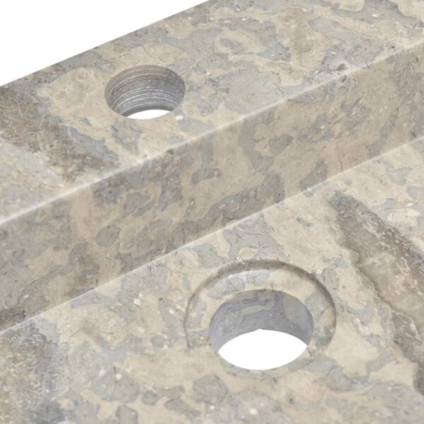 vidaXL Sink Gray 22.8"x15.4"x3.9" Marble - Image 7