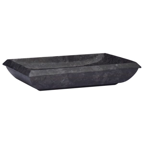 vidaXL Sink Black 19.7"x13.8"x3.9" Marble - Image 2