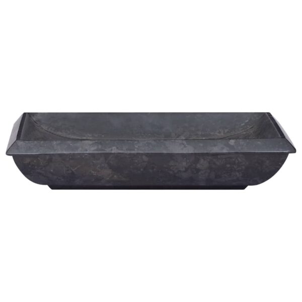 vidaXL Sink Black 19.7"x13.8"x3.9" Marble - Image 3