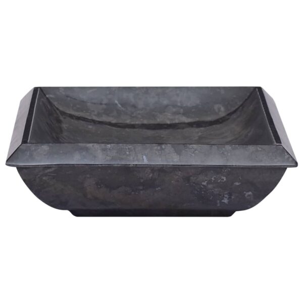 vidaXL Sink Black 19.7"x13.8"x3.9" Marble - Image 4