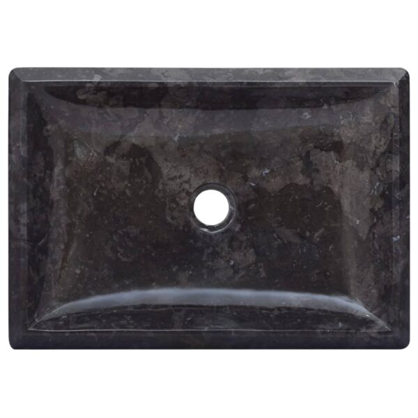 vidaXL Sink Black 19.7"x13.8"x3.9" Marble - Image 5