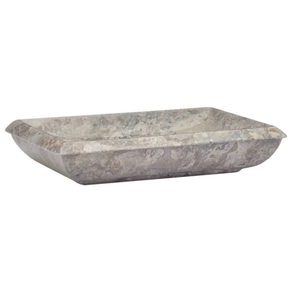 vidaXL Sink Gray 19.7"x13.8"x3.9" Marble - Image 2