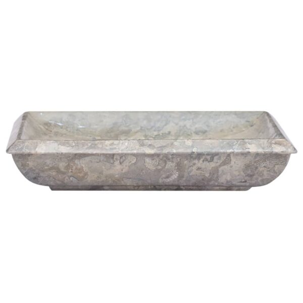 vidaXL Sink Gray 19.7"x13.8"x3.9" Marble - Image 3