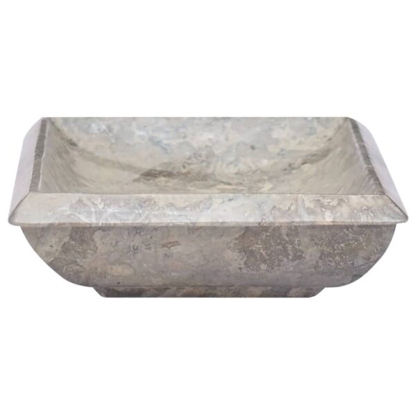 vidaXL Sink Gray 19.7"x13.8"x3.9" Marble - Image 4