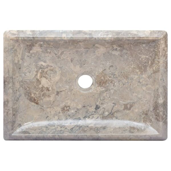 vidaXL Sink Gray 19.7"x13.8"x3.9" Marble - Image 5