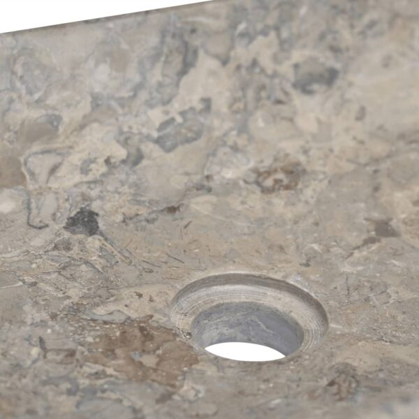 vidaXL Sink Gray 19.7"x13.8"x3.9" Marble - Image 6