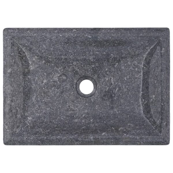 vidaXL Sink Gray 19.7"x13.8"x3.9" Marble - Image 9