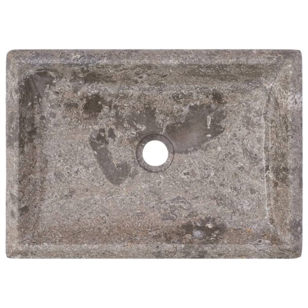 vidaXL Sink Gray 19.7"x13.8"x3.9" Marble - Image 10