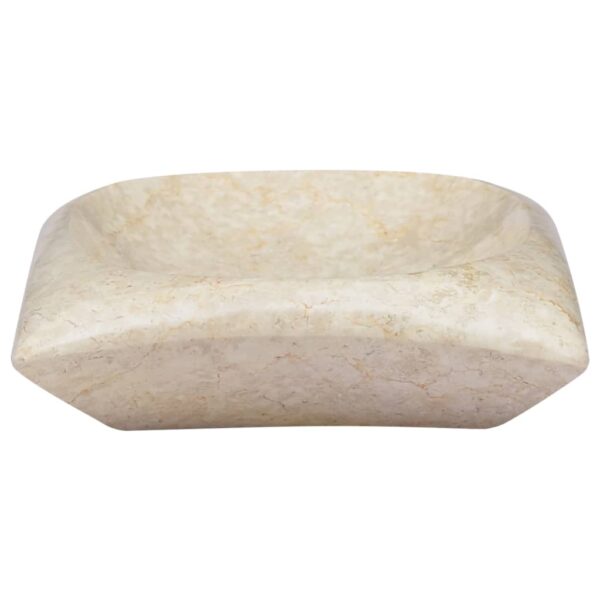 vidaXL Sink Cream 19.7"x13.8"x3.9" Marble - Image 4