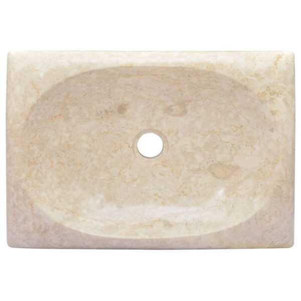 vidaXL Sink Cream 19.7"x13.8"x3.9" Marble - Image 5