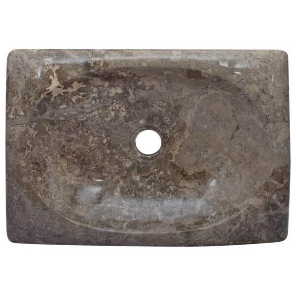 vidaXL Sink Gray 19.7"x13.8"x3.9" Marble - Image 5