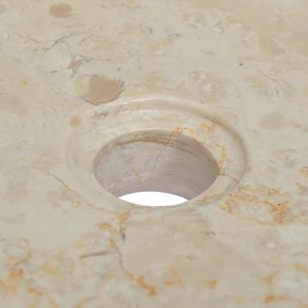 vidaXL Sink Cream 15.7"x15.7"x3.9" Marble - Image 5