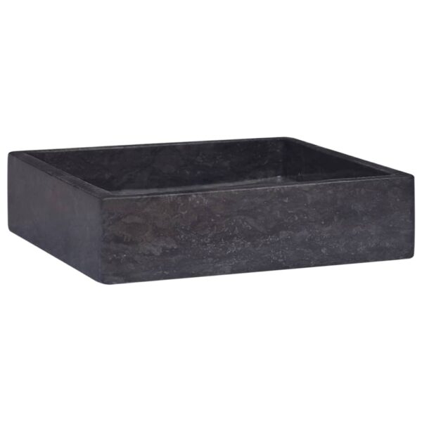 vidaXL Sink Black 15.7"x15.7"x3.9" Marble - Image 2