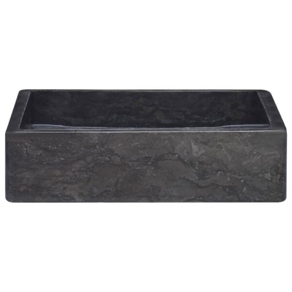 vidaXL Sink Black 15.7"x15.7"x3.9" Marble - Image 3