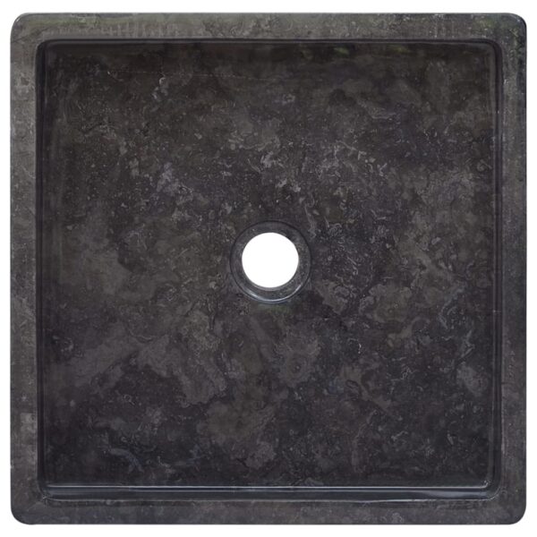 vidaXL Sink Black 15.7"x15.7"x3.9" Marble - Image 4