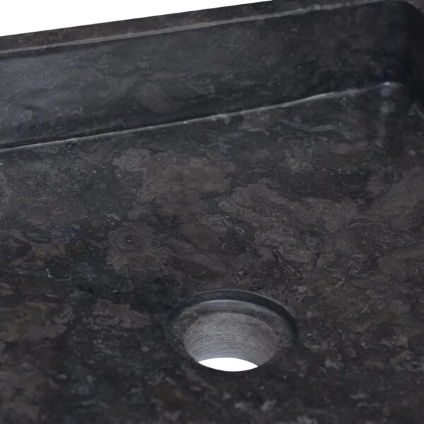 vidaXL Sink Black 15.7"x15.7"x3.9" Marble - Image 5