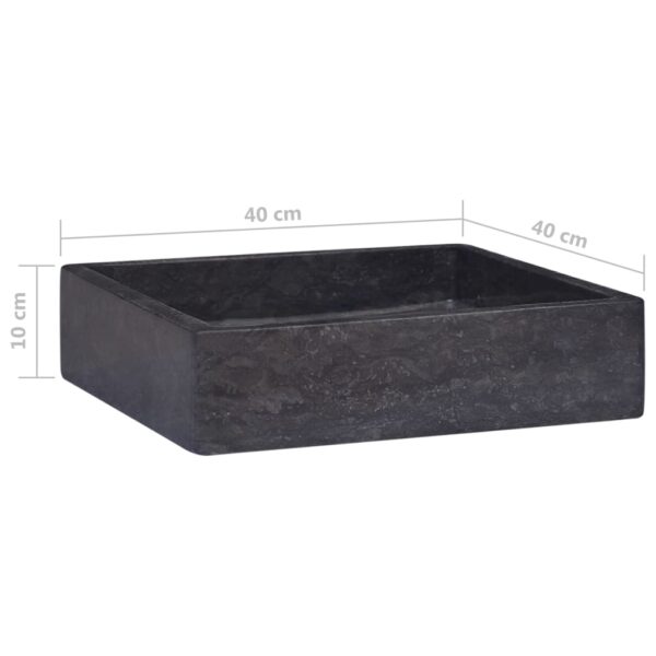 vidaXL Sink Black 15.7"x15.7"x3.9" Marble - Image 6