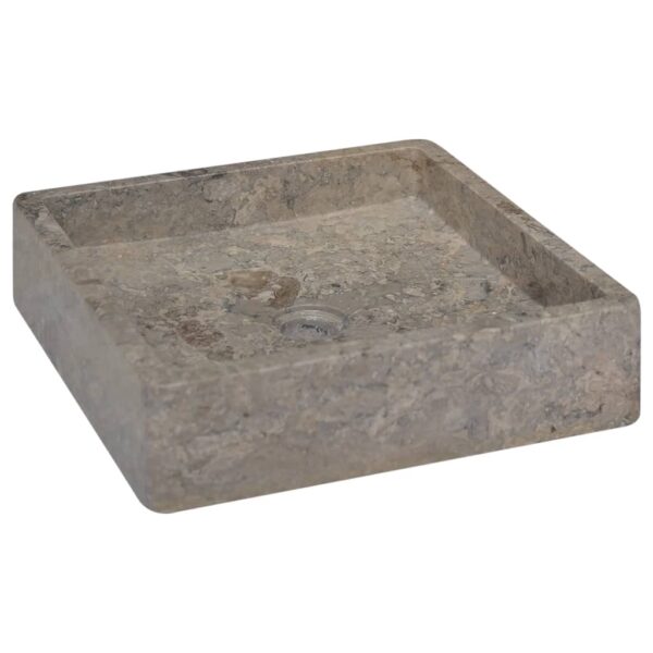 vidaXL Sink Gray 15.7"x15.7"x3.9" Marble