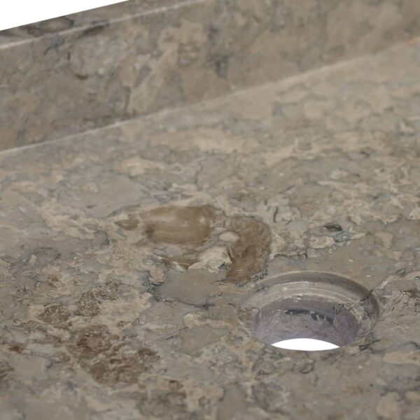 vidaXL Sink Gray 15.7"x15.7"x3.9" Marble - Image 5