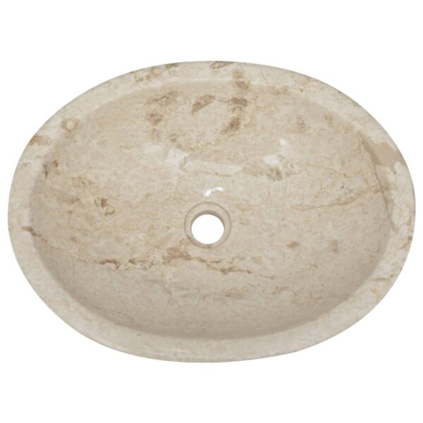 vidaXL Sink Cream 20.9"x15.7"x5.9" Marble - Image 5