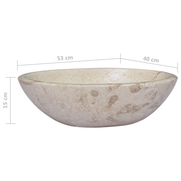 vidaXL Sink Cream 20.9"x15.7"x5.9" Marble - Image 7