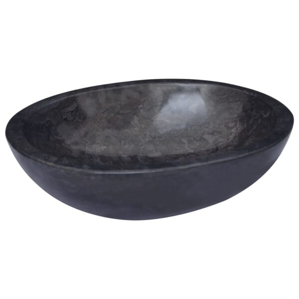 vidaXL Sink Black 20.9"x15.7"x5.9" Marble - Image 3