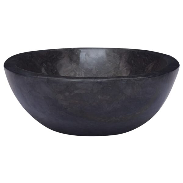 vidaXL Sink Black 20.9"x15.7"x5.9" Marble - Image 4