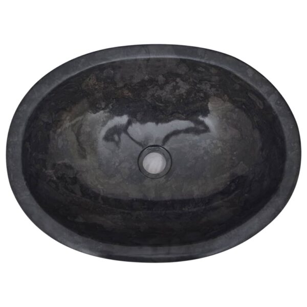 vidaXL Sink Black 20.9"x15.7"x5.9" Marble - Image 5