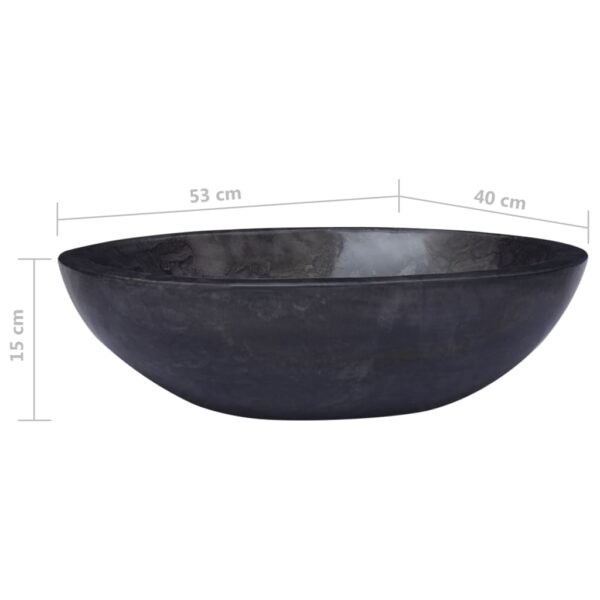 vidaXL Sink Black 20.9"x15.7"x5.9" Marble - Image 7