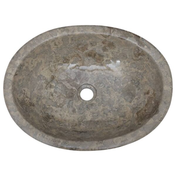 vidaXL Sink Gray 20.9"x15.7"x5.9" Marble - Image 5