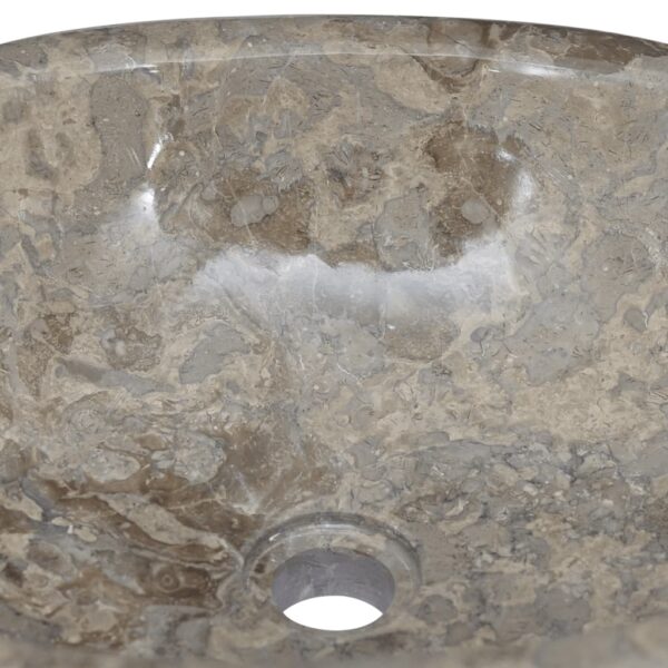 vidaXL Sink Gray 20.9"x15.7"x5.9" Marble - Image 6