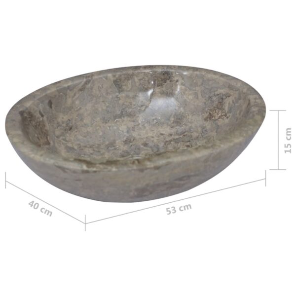 vidaXL Sink Gray 20.9"x15.7"x5.9" Marble - Image 7