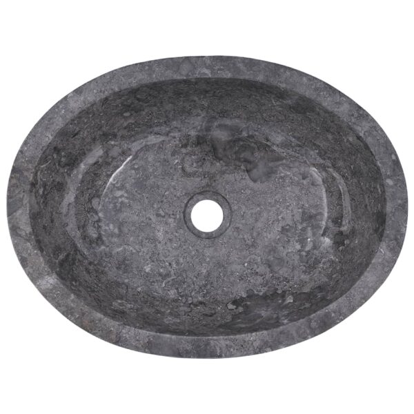 vidaXL Sink Gray 20.9"x15.7"x5.9" Marble - Image 9