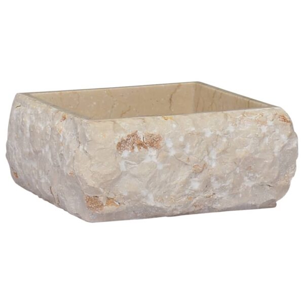 vidaXL Sink Cream 11.8"x11.8"x5.1" Marble