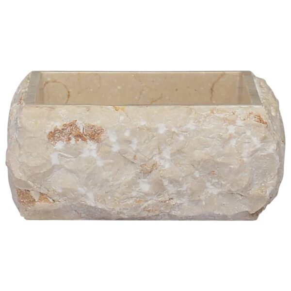 vidaXL Sink Cream 11.8"x11.8"x5.1" Marble - Image 2