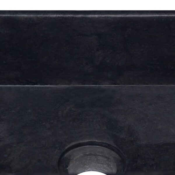 vidaXL Sink Black 11.8"x11.8"x5.1" Marble - Image 5