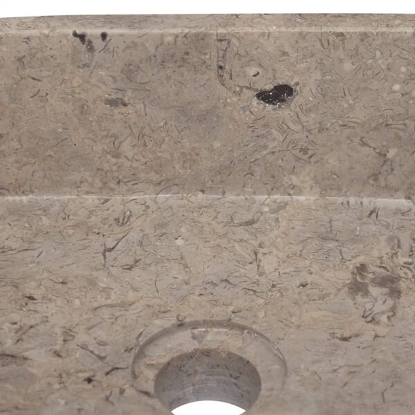 vidaXL Sink Gray 11.8"x11.8"x5.1" Marble - Image 5