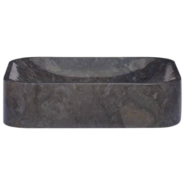 vidaXL Sink Black 15.7"x15.7"x3.9" Marble - Image 2