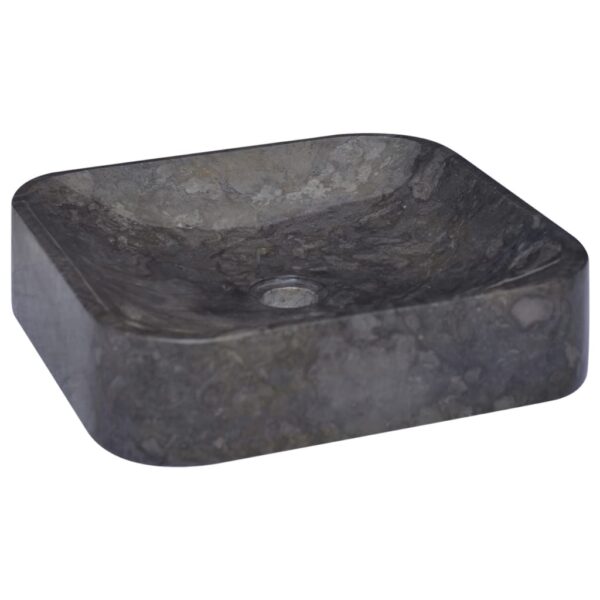 vidaXL Sink Black 15.7"x15.7"x3.9" Marble - Image 3