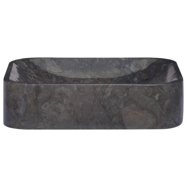 vidaXL Sink Black 15.7"x15.7"x3.9" Marble - Image 4