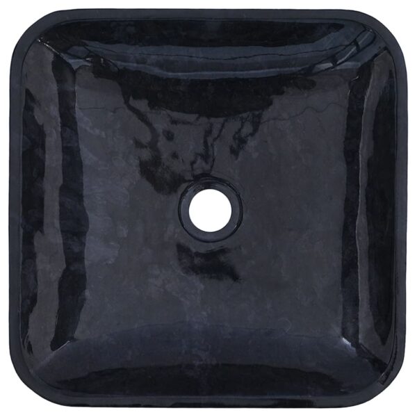 vidaXL Sink Black 15.7"x15.7"x3.9" Marble - Image 10