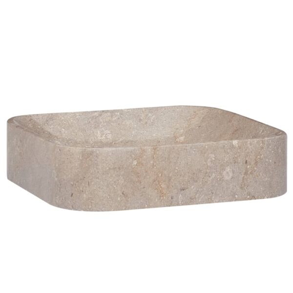 vidaXL Sink Gray 15.7"x15.7"x3.9" Marble - Image 2