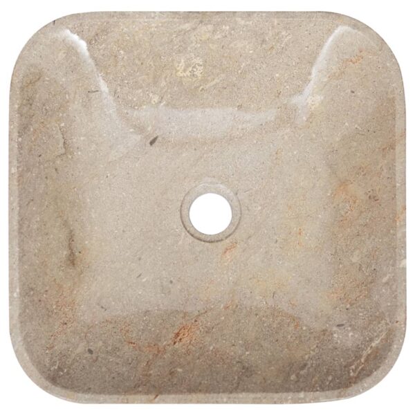 vidaXL Sink Gray 15.7"x15.7"x3.9" Marble - Image 4