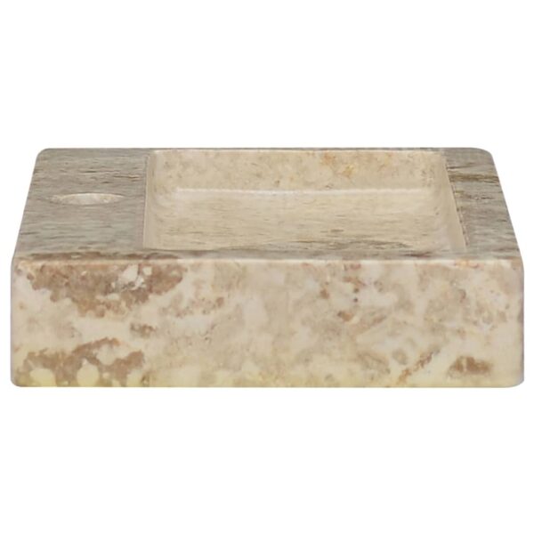 vidaXL Wall-mounted Sink Cream 15"x9.4"x2.6" Marble - Image 5