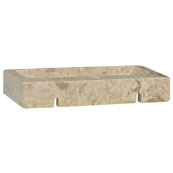 vidaXL Wall-mounted Sink Cream 15"x9.4"x2.6" Marble - Image 6