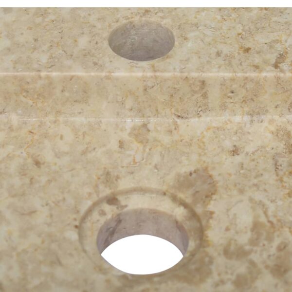 vidaXL Wall-mounted Sink Cream 15"x9.4"x2.6" Marble - Image 8