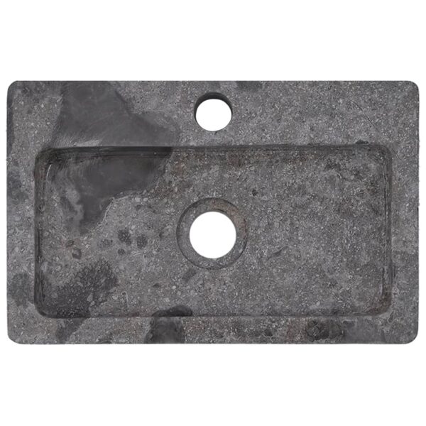 vidaXL Wall-mounted Sink Gray 15"x9.4"x2.6" Marble - Image 2