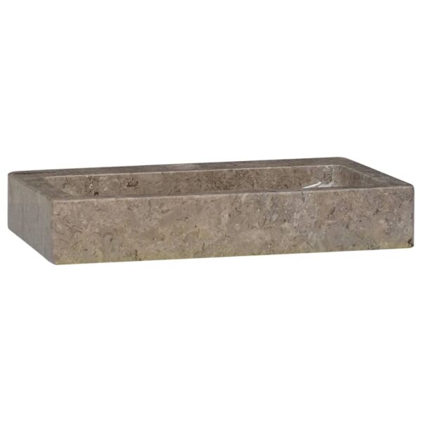 vidaXL Wall-mounted Sink Gray 15"x9.4"x2.6" Marble - Image 3