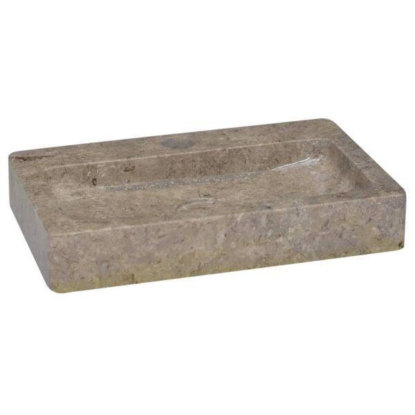 vidaXL Wall-mounted Sink Gray 15"x9.4"x2.6" Marble - Image 6